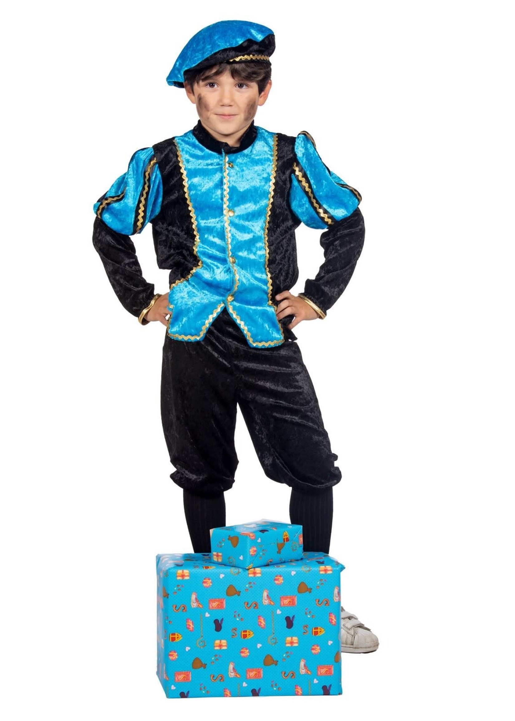 Feestkleding Breda Pietenpak kind aqua/zwart unisex
