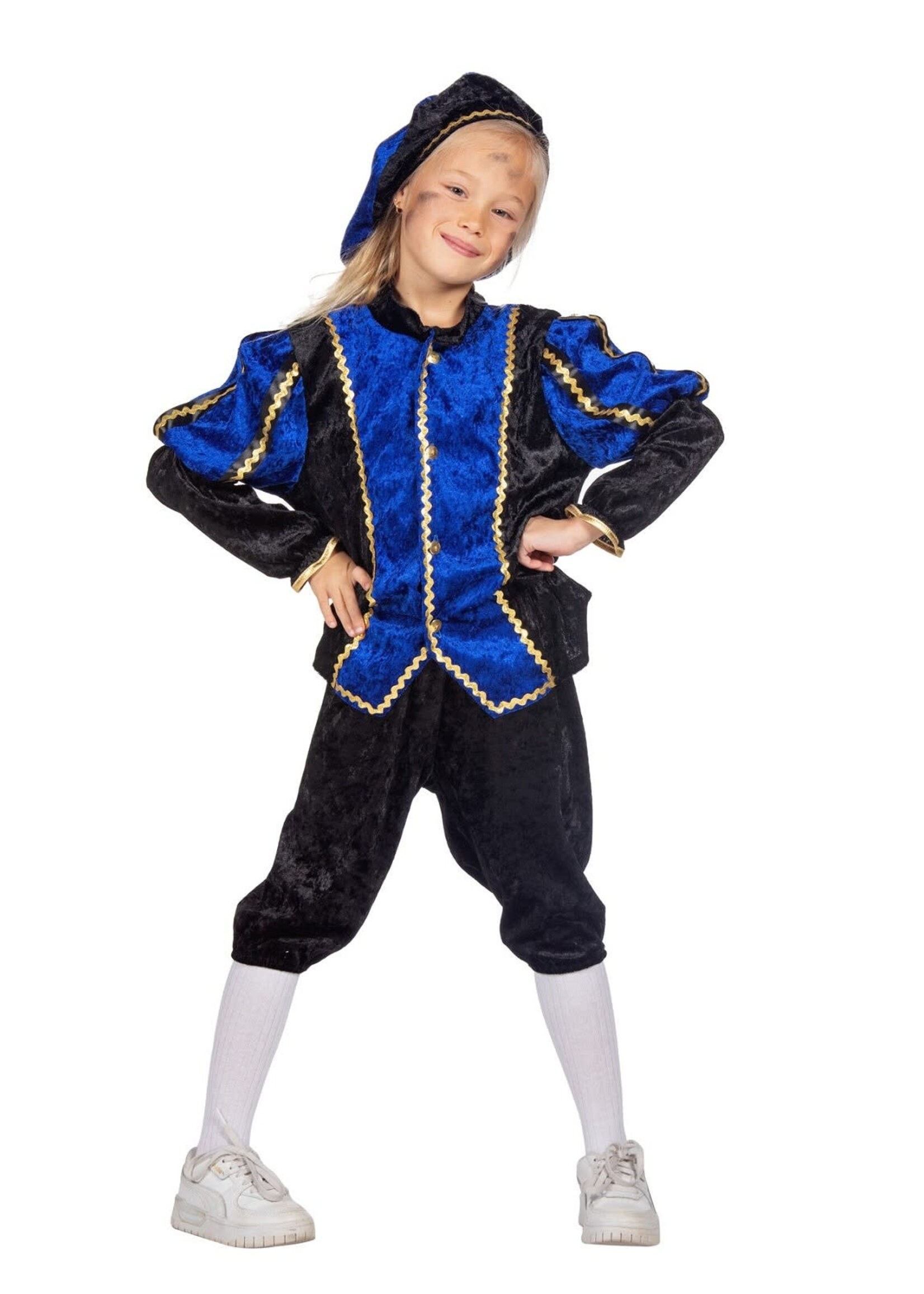 Feestkleding Breda Pietenpak kind kobalt/zwart unisex