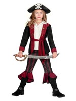 Feestkleding Breda Kinderkostuum Piraat outfit meisje burgundy/zwart