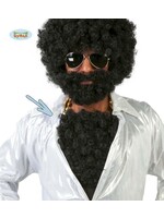 Feestkleding Breda Borsthaar zwart krullend