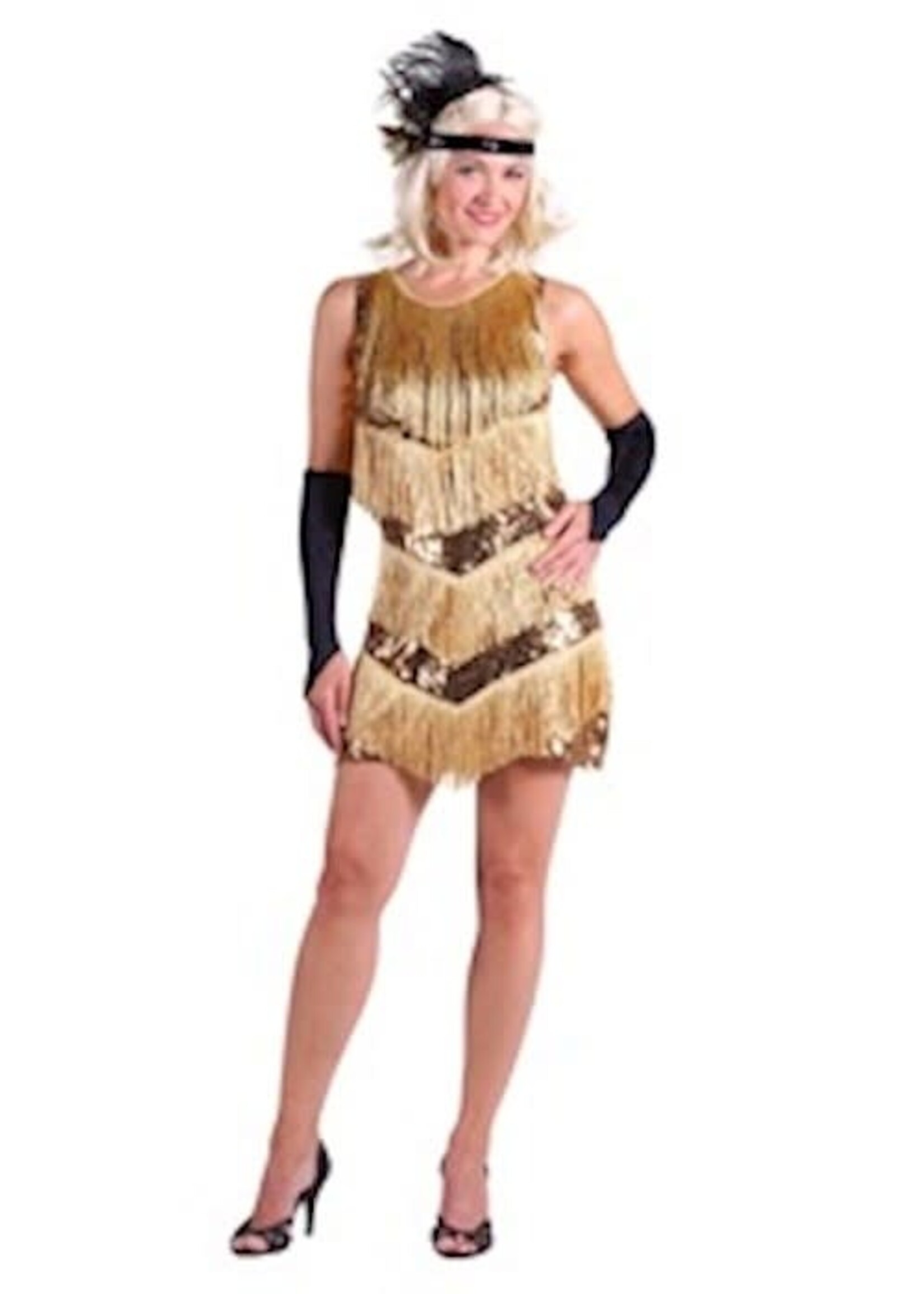 Thetru Charlston jurk '"Dazzle me'' Goud