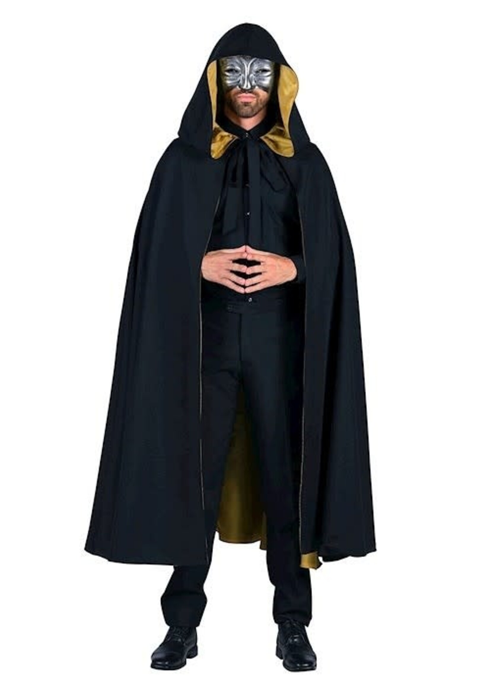 Feestkleding Breda Mantel met capuchon "Nomad" zwart/goud