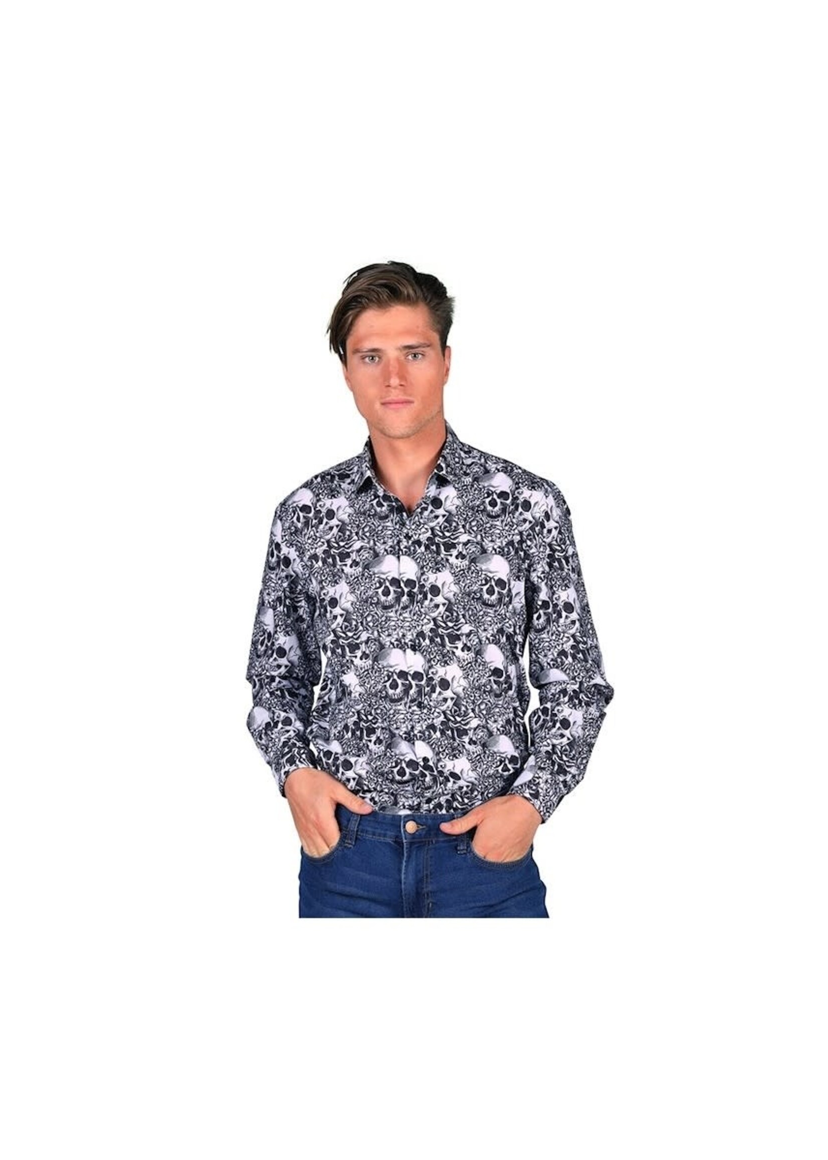 Thetru Herenhemden "All seasons" Black/White skull