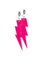 Wilbers & Wilbers Oorbellen bliksem neon-pink