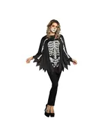Feestkleding Breda Poncho Skelet (one size)