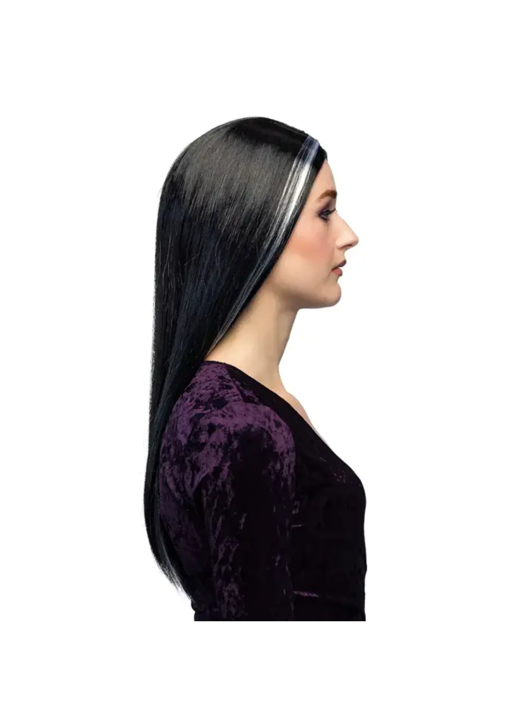 Feestkleding Breda Pruik Heks zwart/wit