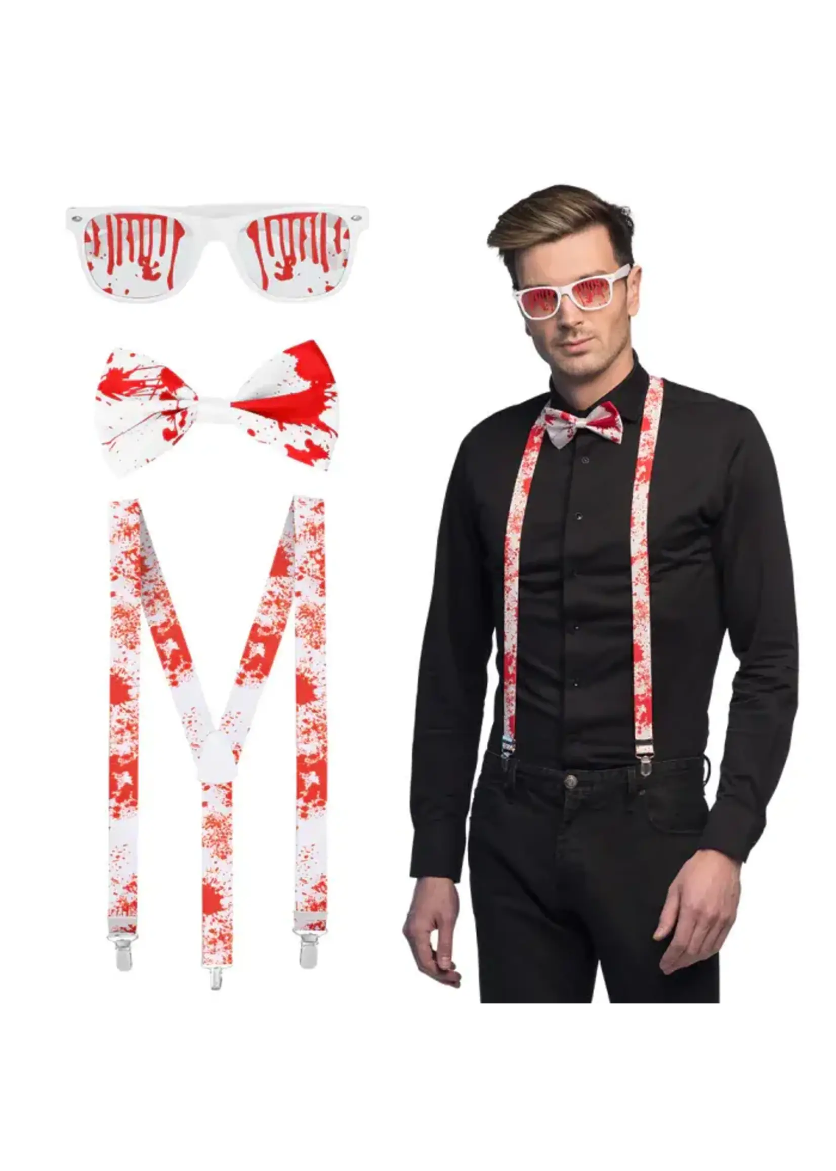 Feestkleding Breda Accessoire set  bloed