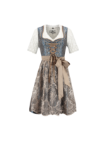 Feestkleding Breda Dirndl 2 delig Jacquard Blauw / Koffie