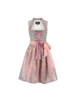 Feestkleding Breda Dirndl 2 delig jaquard grijs/roze