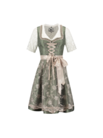 Feestkleding Breda Dirndl 2 delig jaquard groen/creme