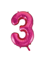 We Fiesta Party Folie ballon cijfer 3 roze 34 inch / 86 cm