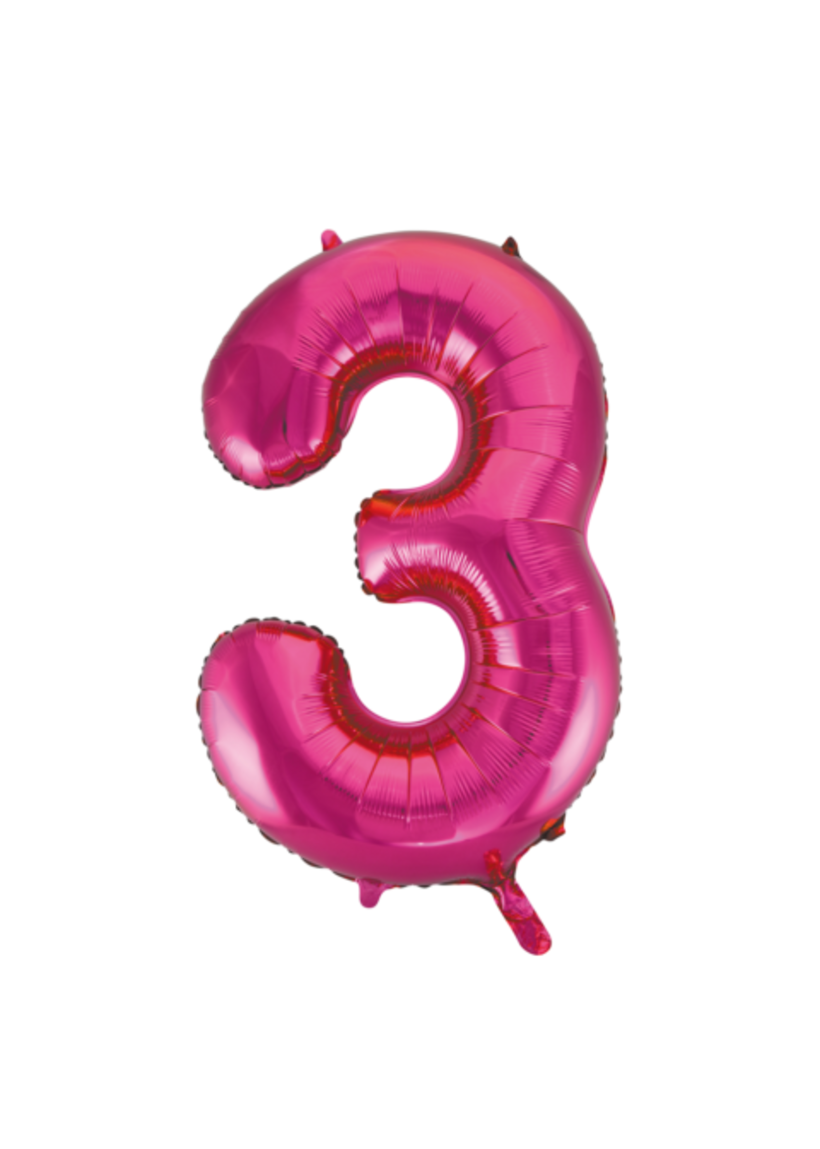 We Fiesta Party Folie ballon cijfer 3 roze 34 inch / 86 cm