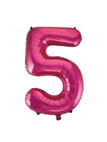 We Fiesta Party Folie ballon cijfer 5 roze 34 inch / 86 cm
