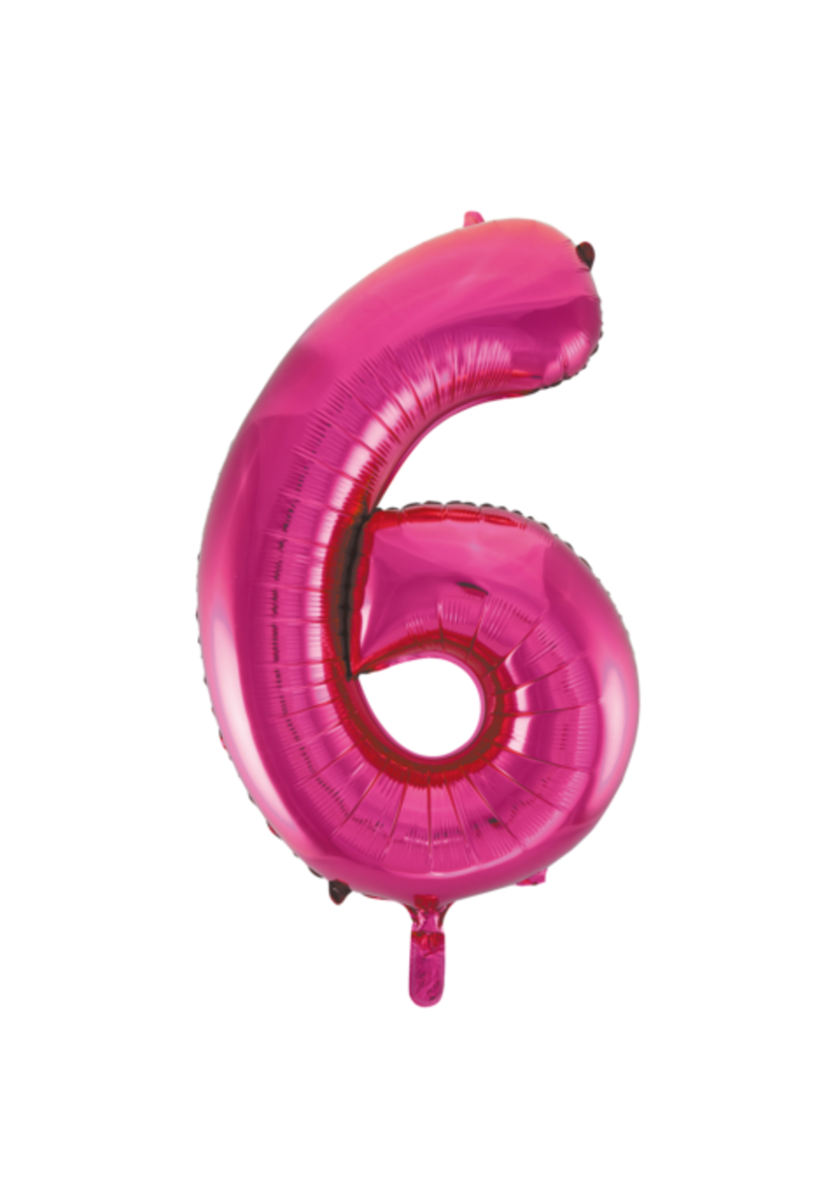 We Fiesta Party Folieballon cijfer 6 roze 86 cm