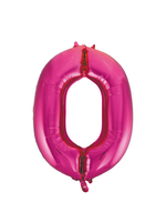 We Fiesta Party Folieballon cijfer 0 roze 86 cm