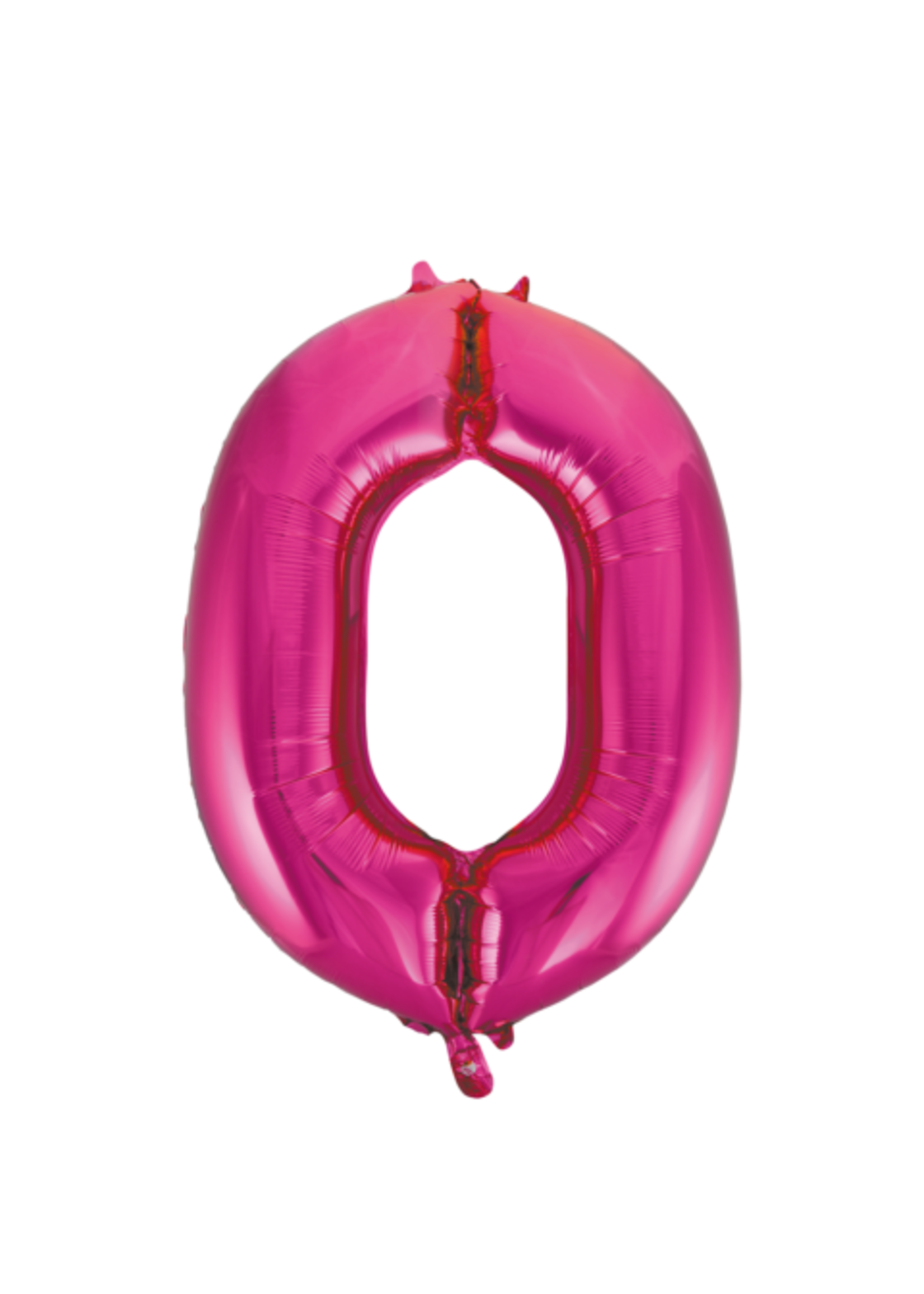 We Fiesta Party Folieballon cijfer 0 roze 86 cm