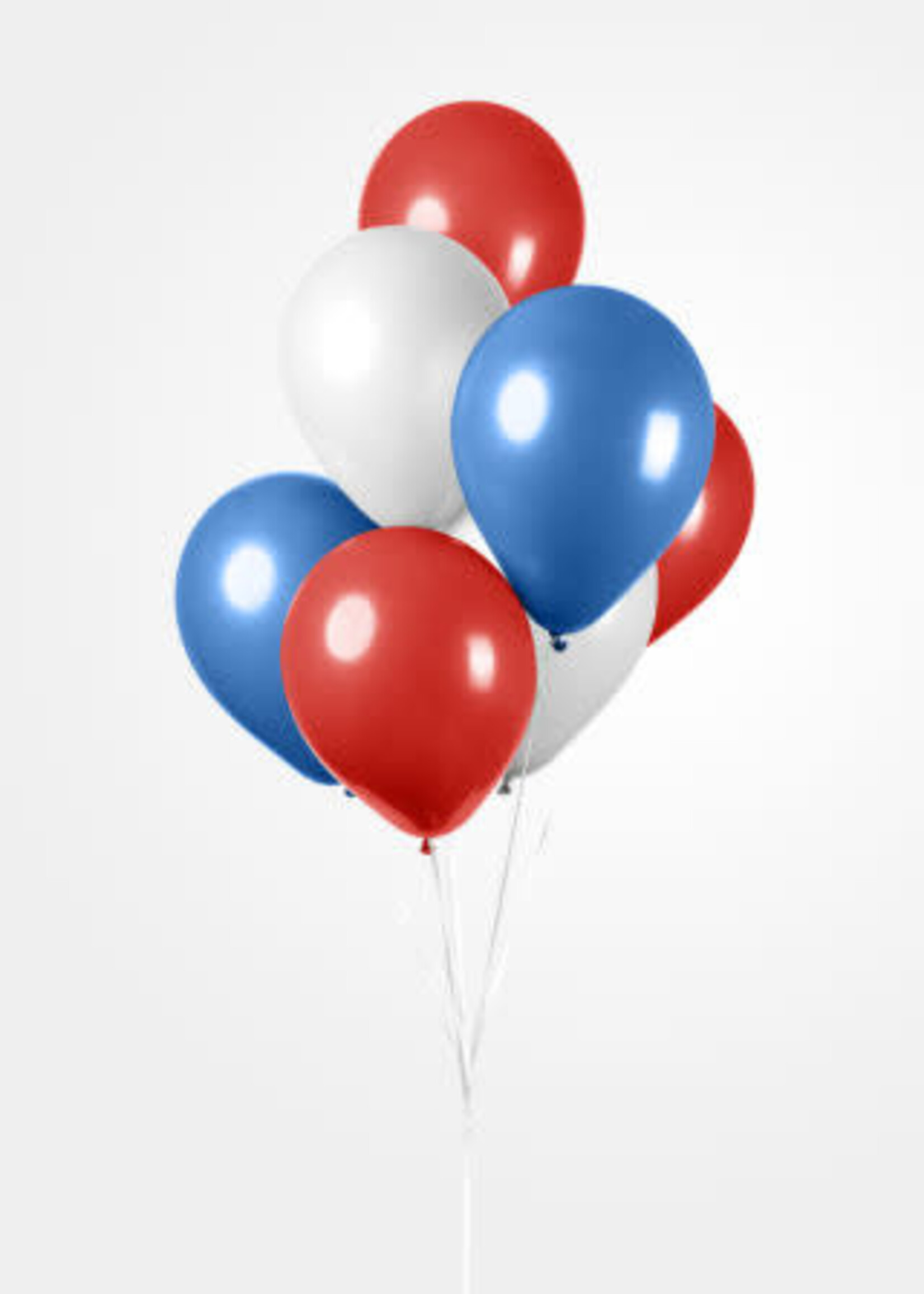 Feestkleding Breda Ballonnen 10 stuks rood, wit, blauw 30 cm