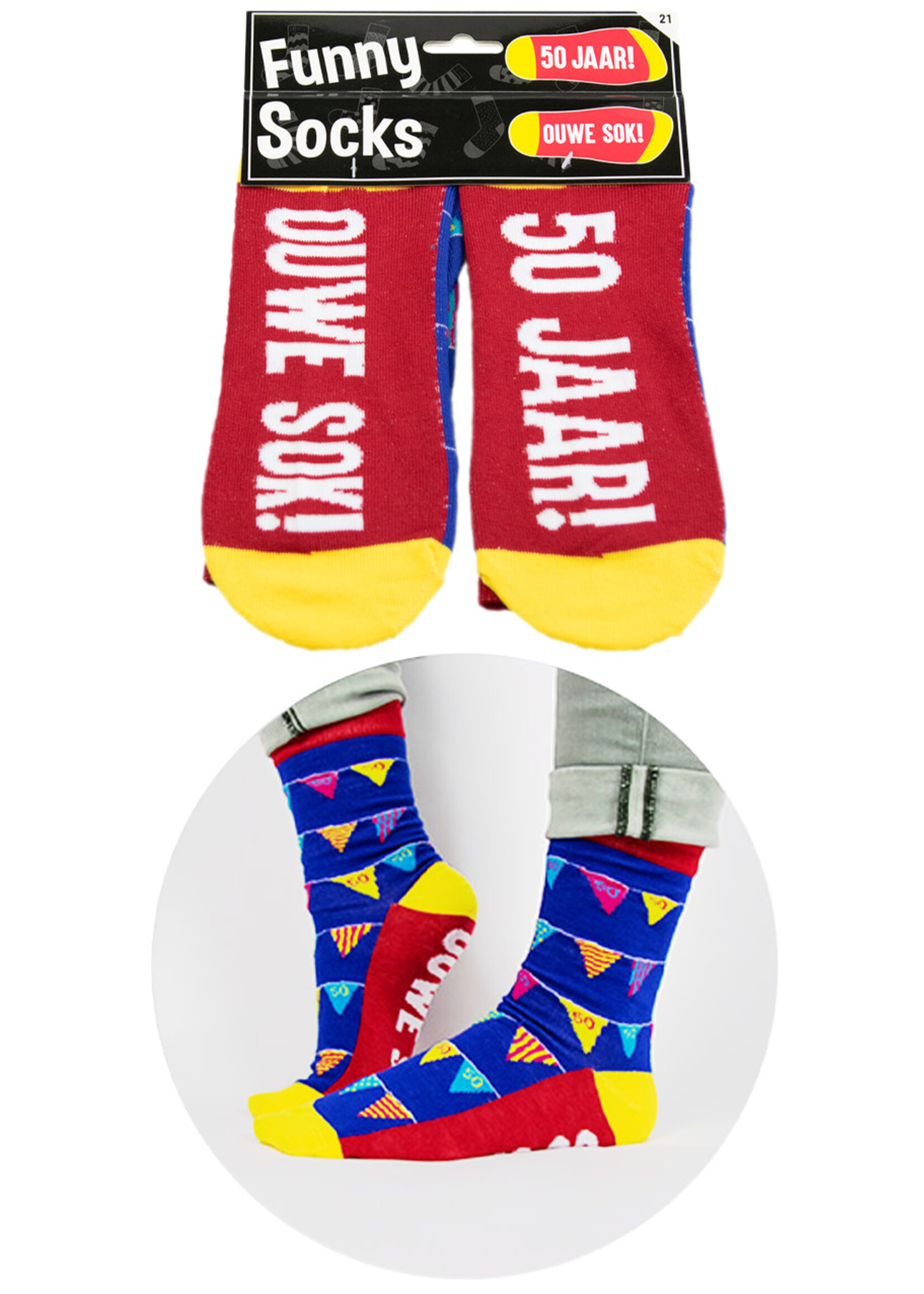 Feestkleding Breda Funny socks - 50 jaar ouwe sok