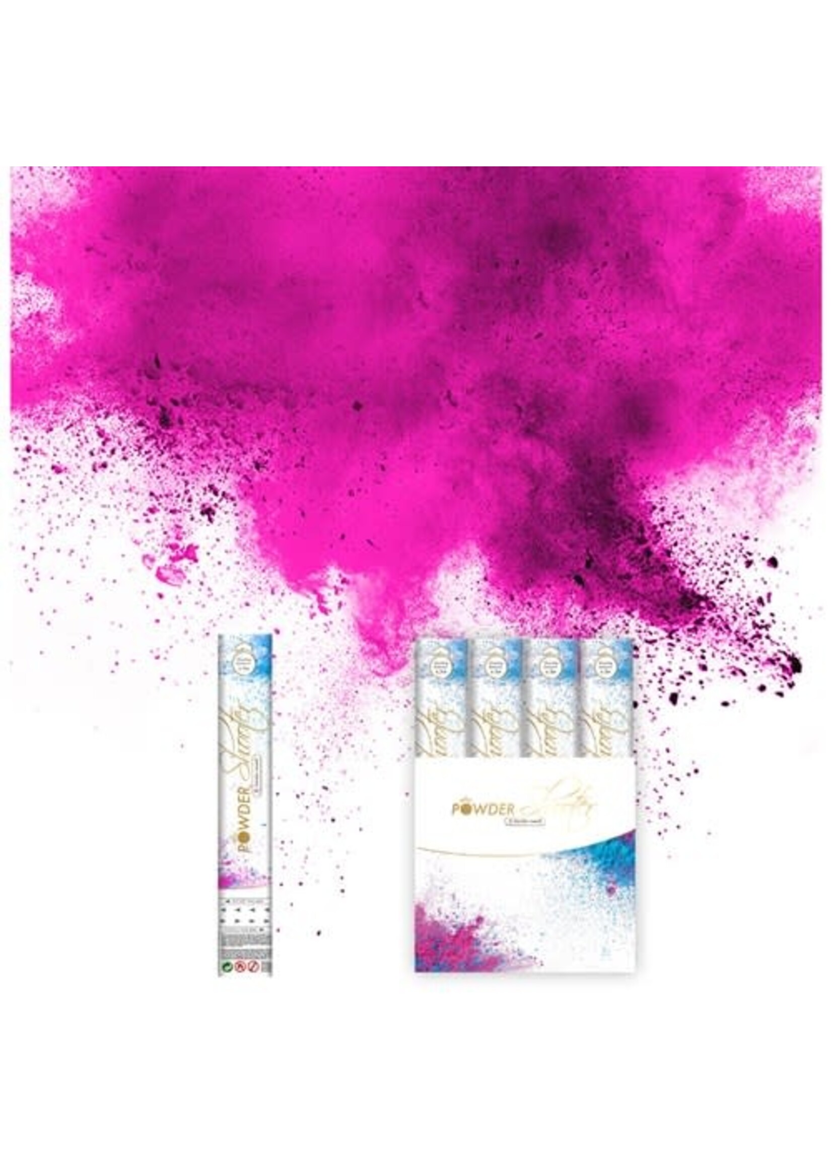Feestkleding Breda Powder shooter roze 30cm