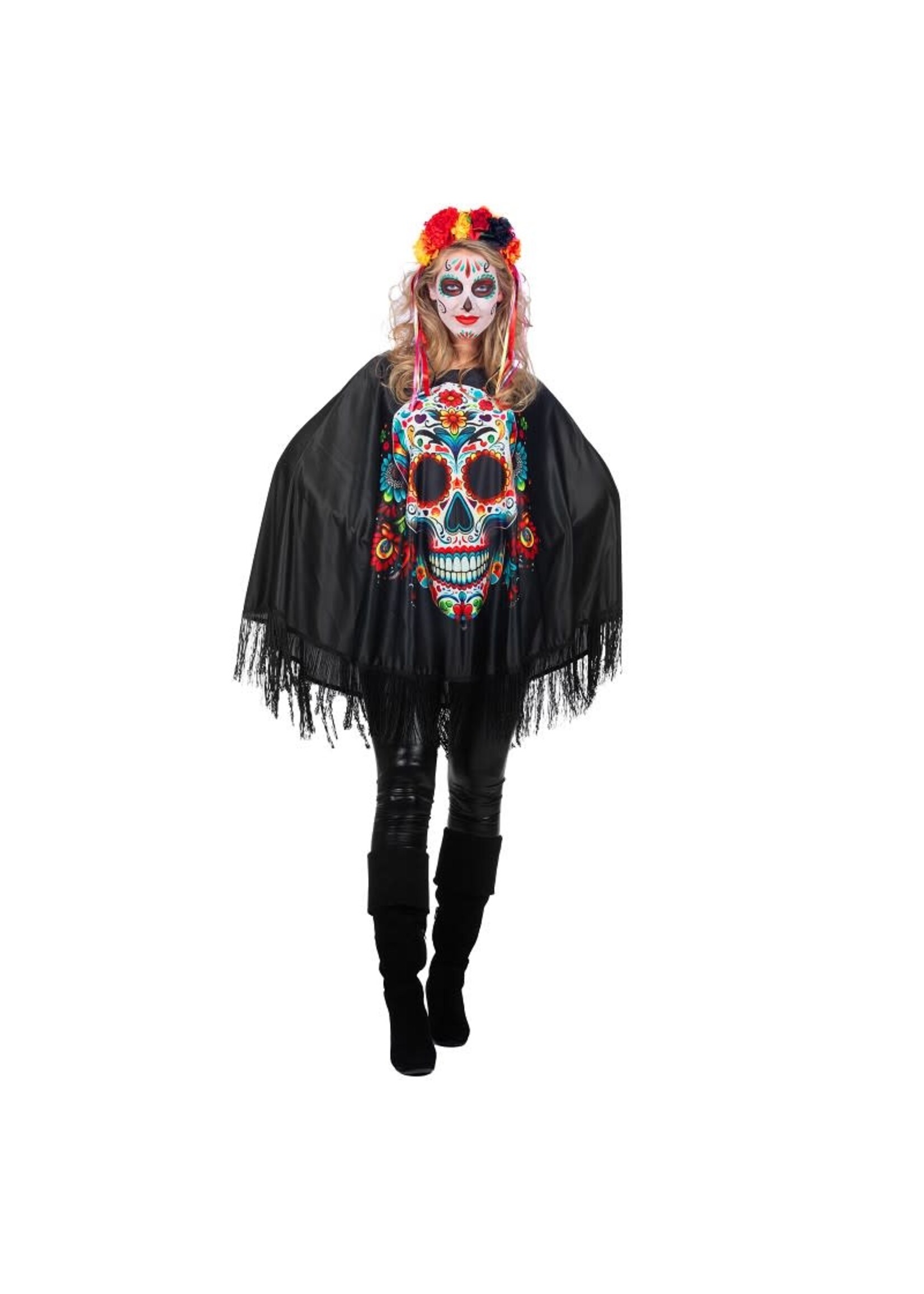 Feestkleding Breda Day of the Dead poncho
