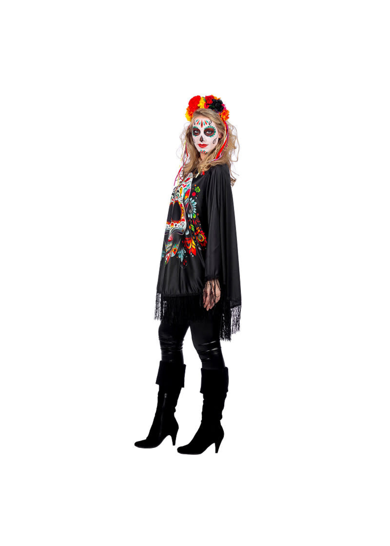 Feestkleding Breda Day of the Dead poncho