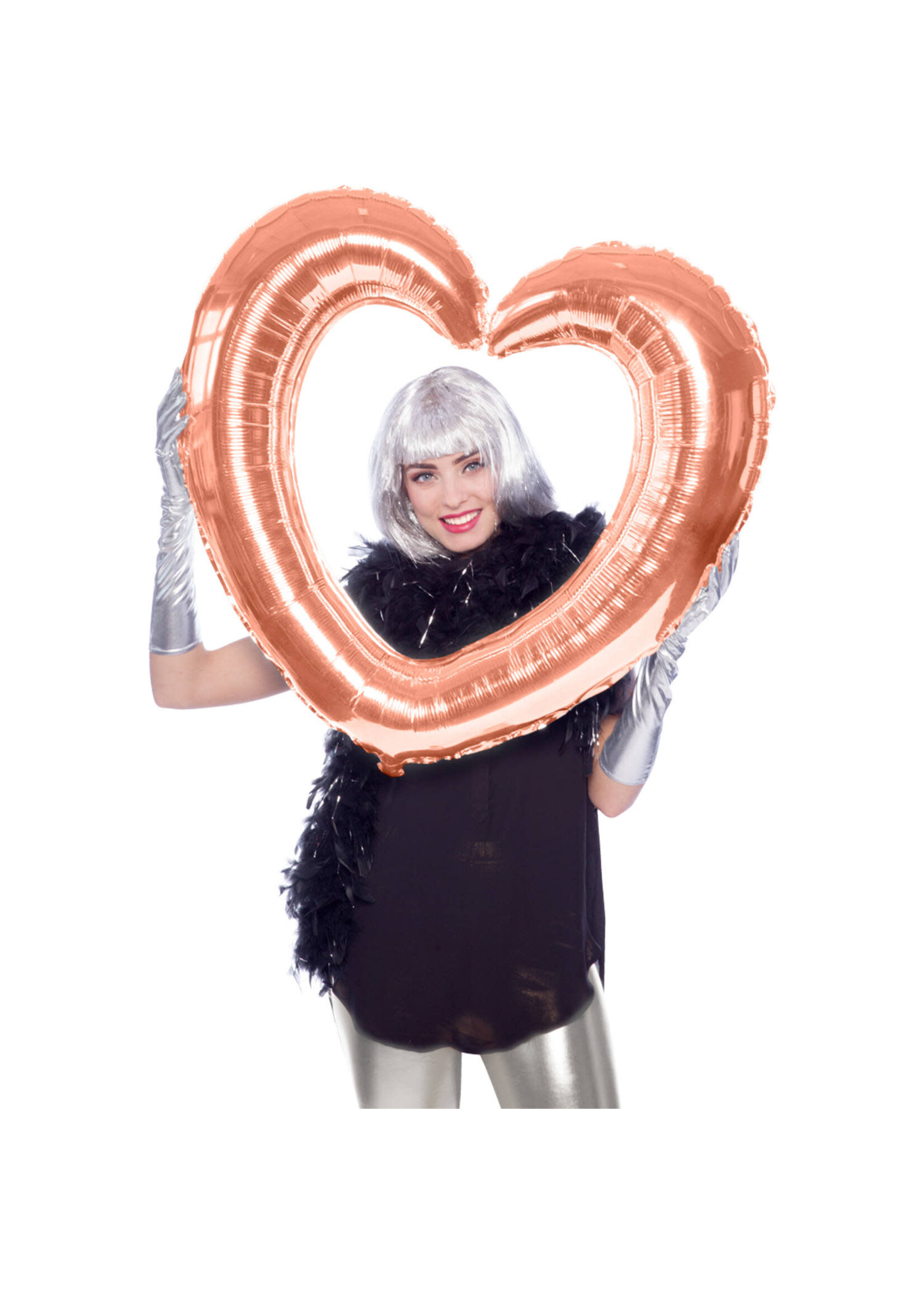 Feestkleding Breda Folieballon Hartvormige Fotolijst Rosé Goud