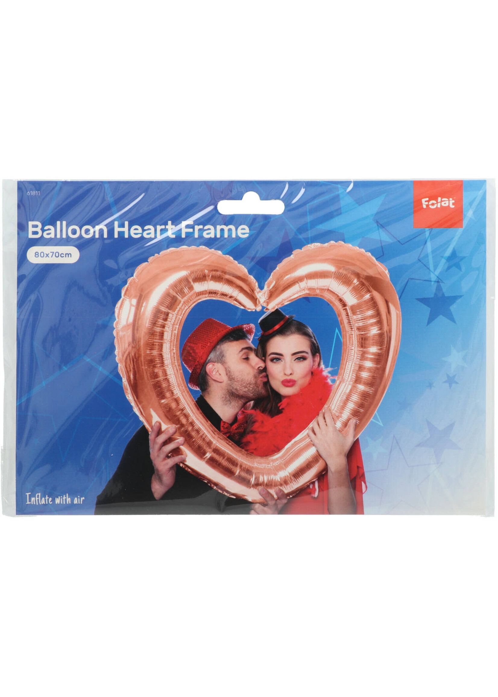 Feestkleding Breda Folieballon Hartvormige Fotolijst Rosé Goud