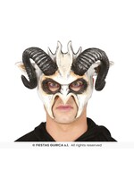 Feestkleding Breda Wit halfmasker met hoorns