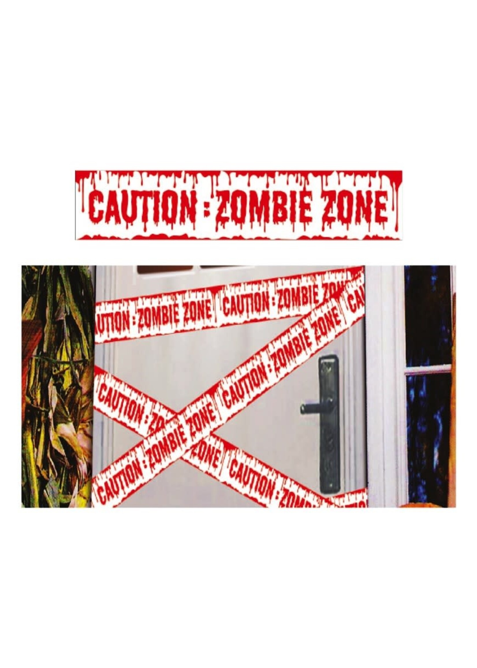 Feestkleding Breda Afzetlint: Caution: Zombie Zone