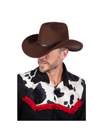 Feestkleding Breda Bruine cowboyhoed met gesp