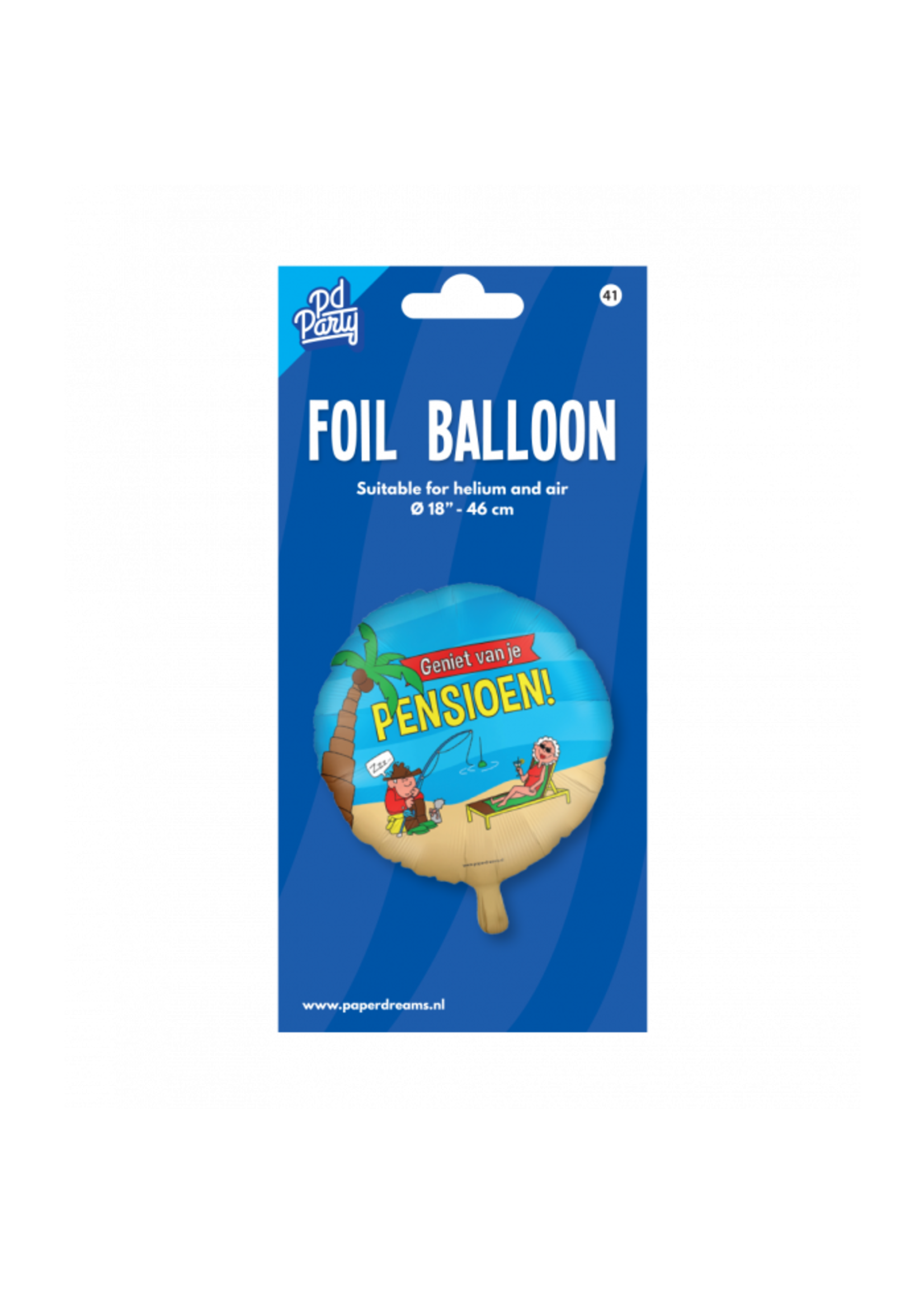 Feestkleding Breda Folie ballon - Pensioen cartoon