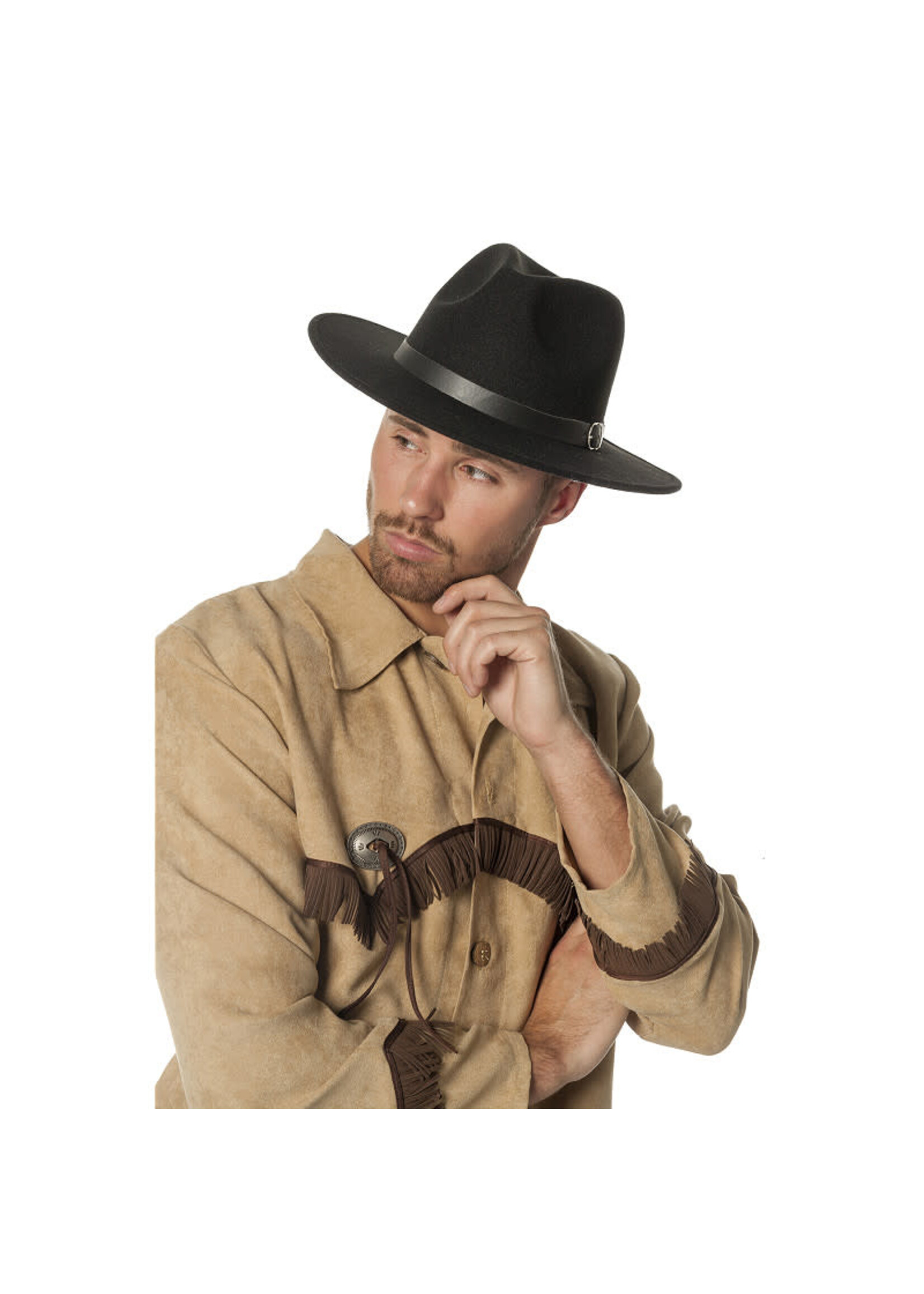 Feestkleding Breda Cowboyhoed wolvilt Zwart