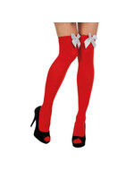 Wilbers & Wilbers Kousen over de knie rood met witte strik