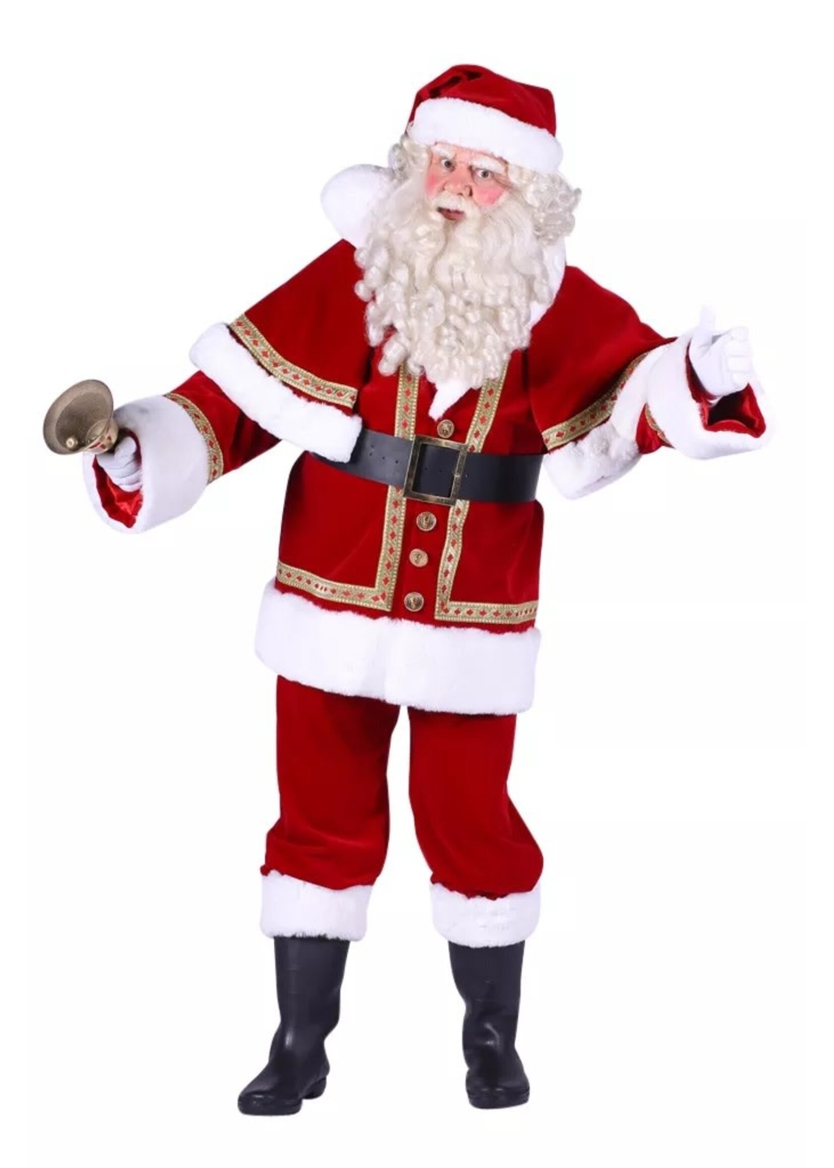 Thetru Kerstman kostuum fluweel Rood