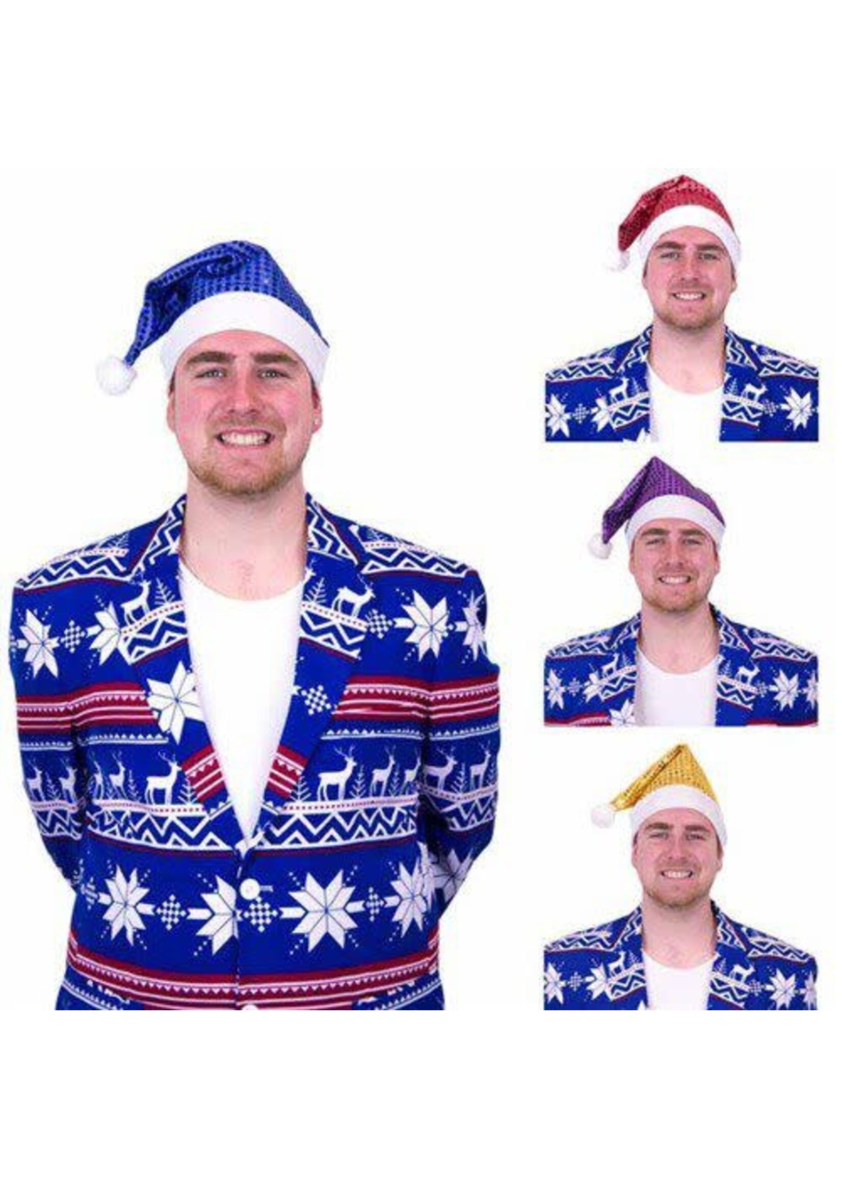 Feestkleding Breda Kerstmuts sequin (assorti)