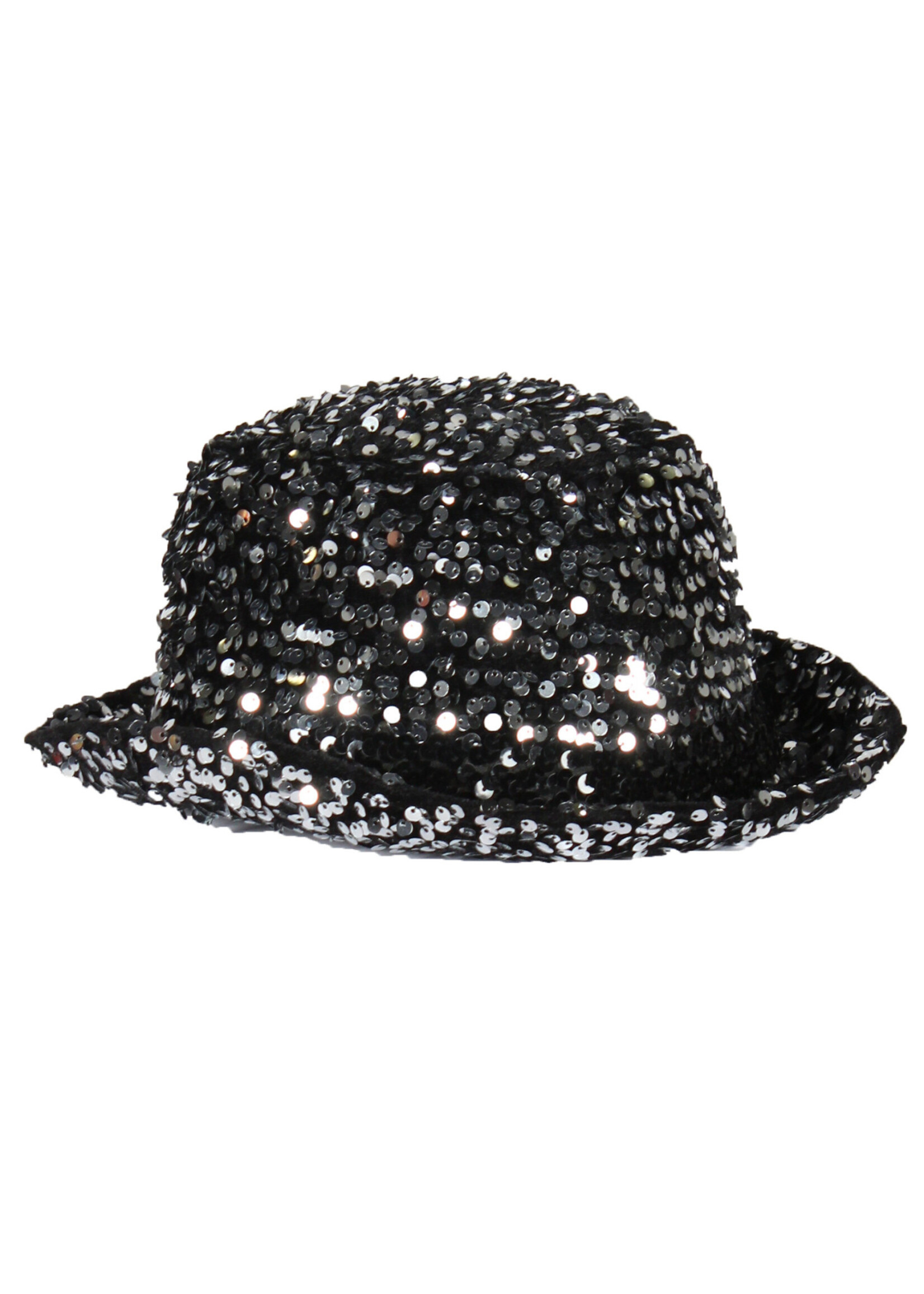 Thetru Luxe Bolhoed pailletten "Showtime" Zilver-Zwart