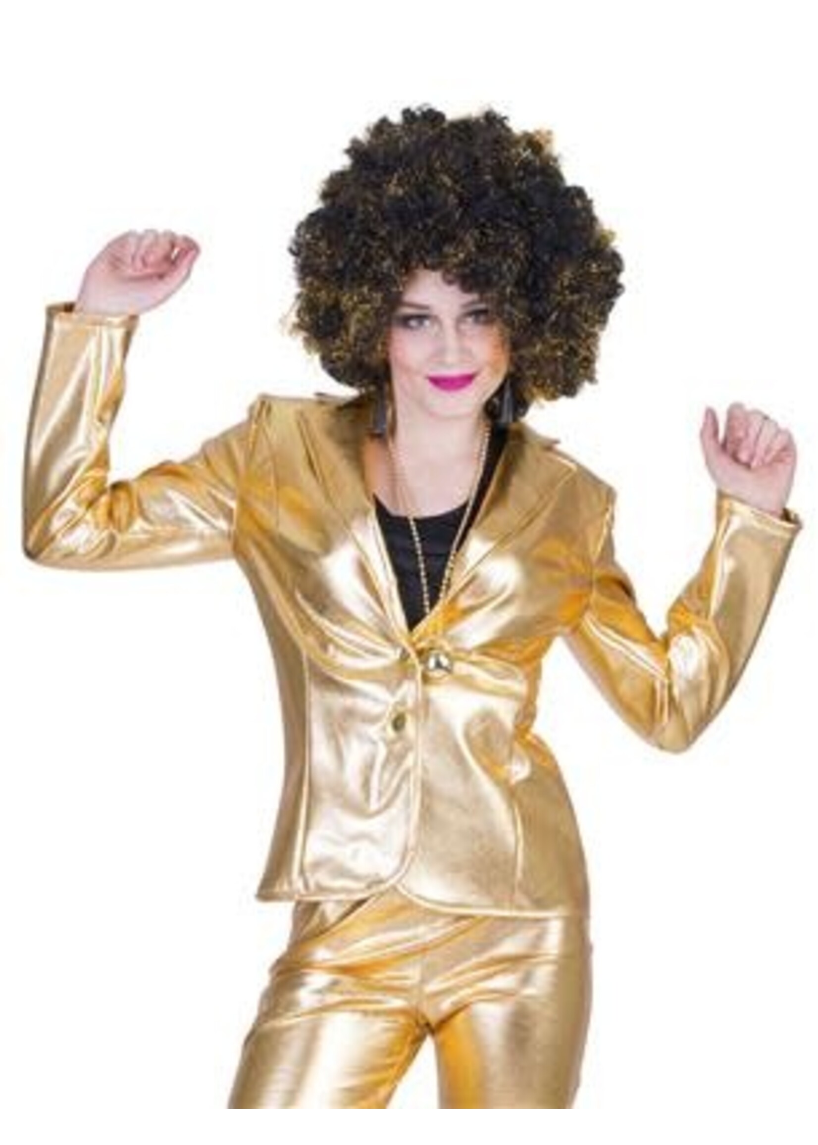 Feestkleding Breda Disco fever jacket goud