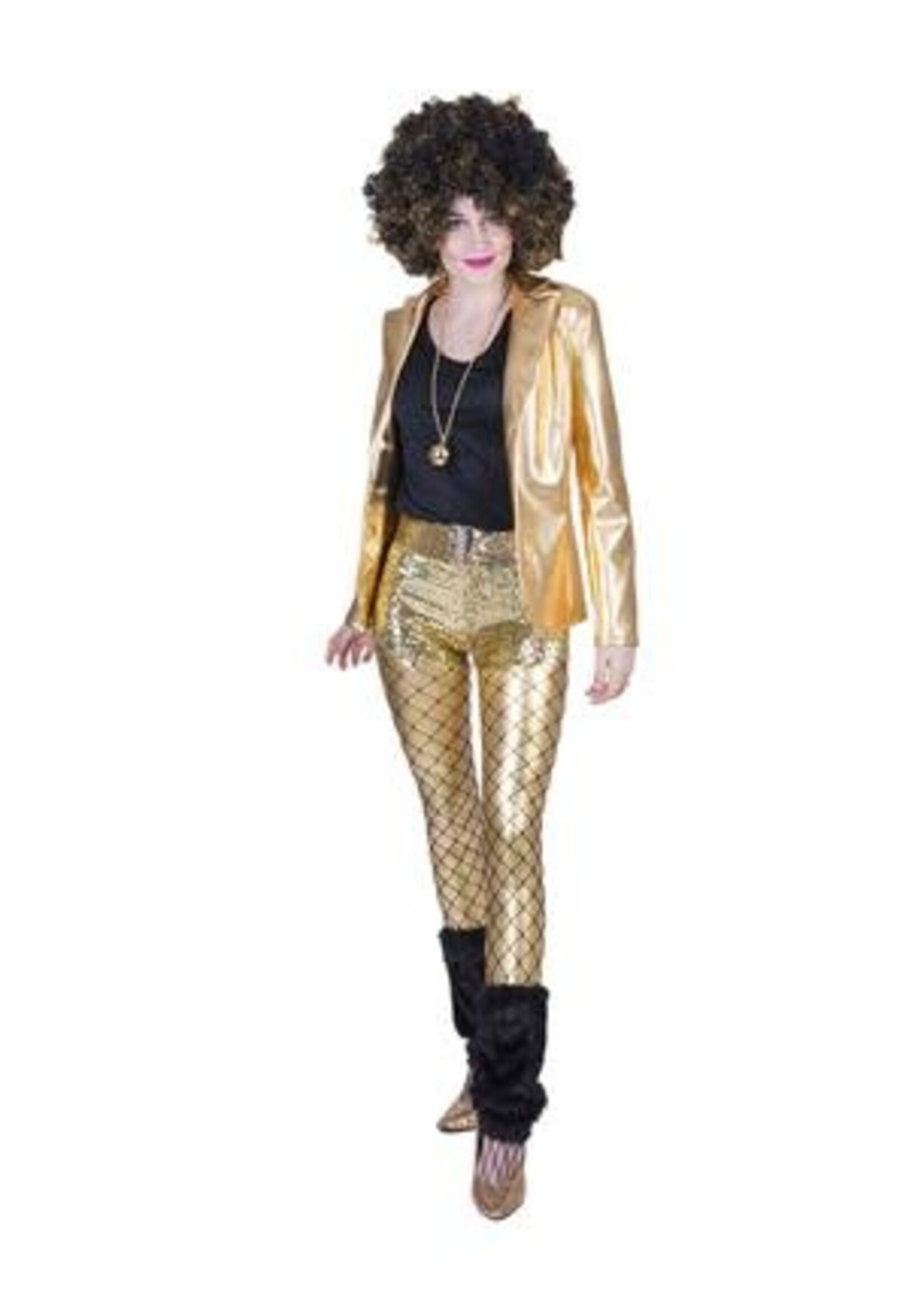 Feestkleding Breda Disco fever jacket goud