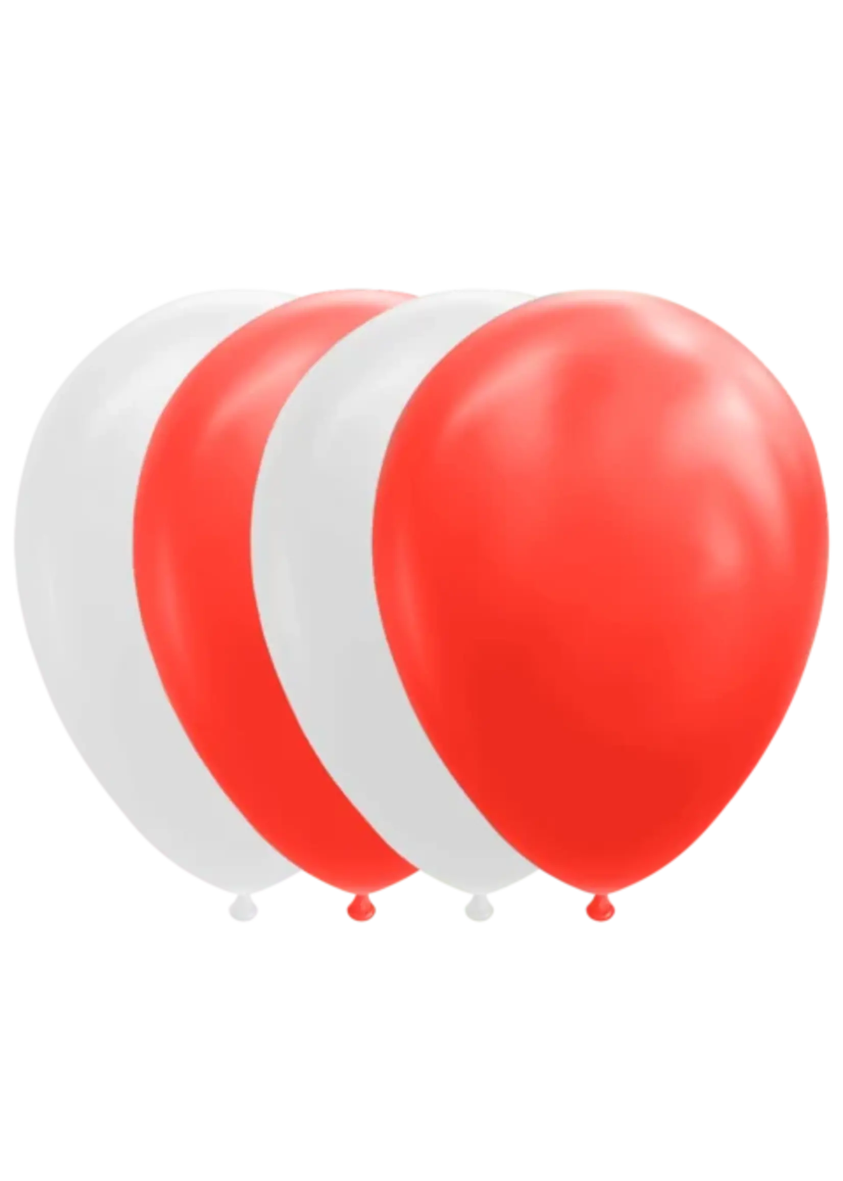 Feestkleding Breda Ballonnen rood wit 10 stuks (30 cm)