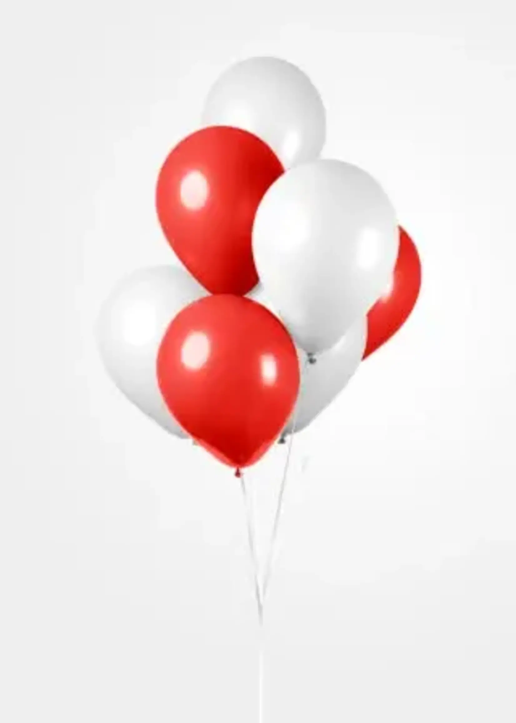 Feestkleding Breda Ballonnen rood wit 10 stuks (30 cm)