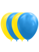 Feestkleding Breda Ballonnen blauw geel 10 stuks (30 cm)
