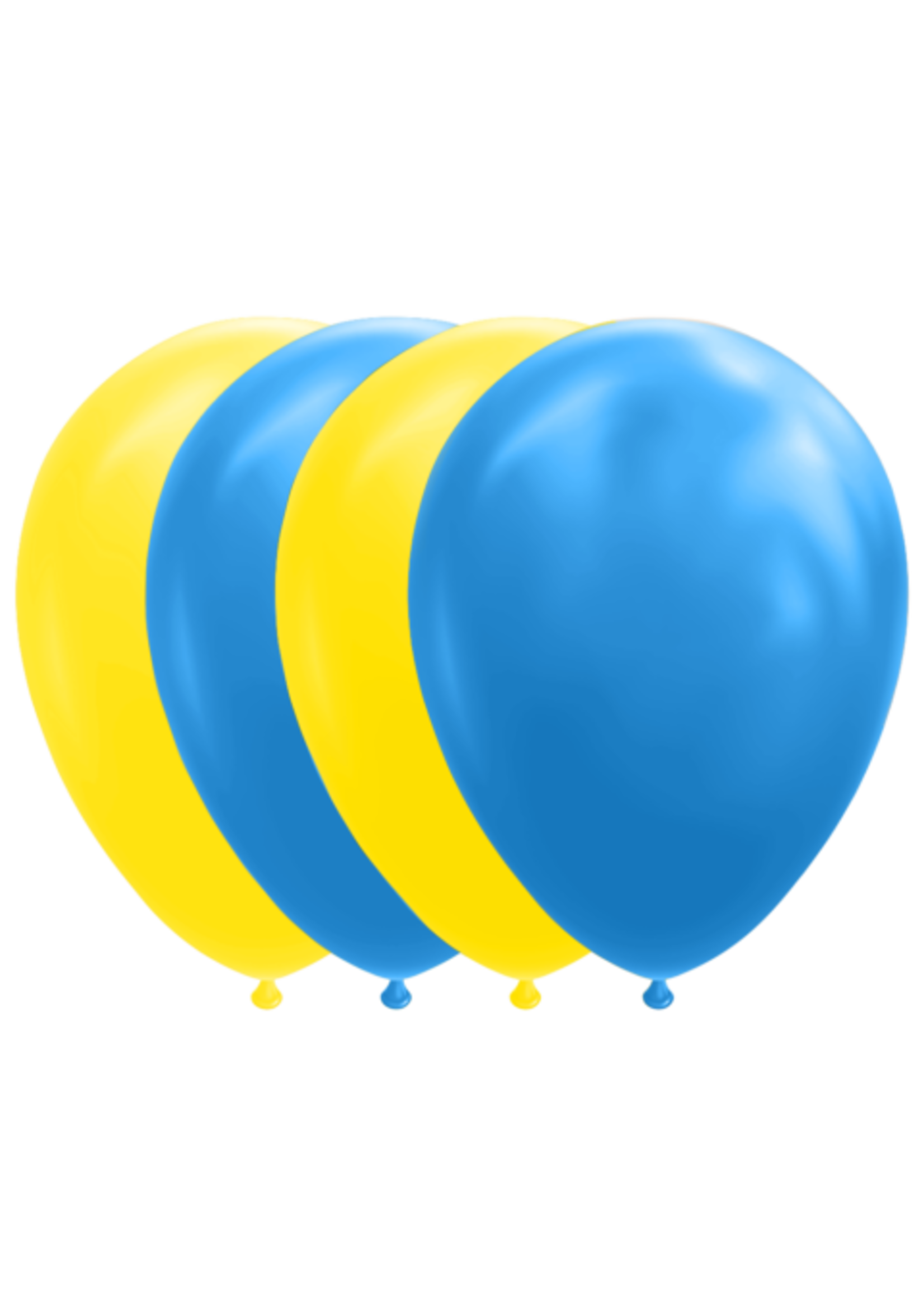 Feestkleding Breda Ballonnen blauw geel 10 stuks (30 cm)
