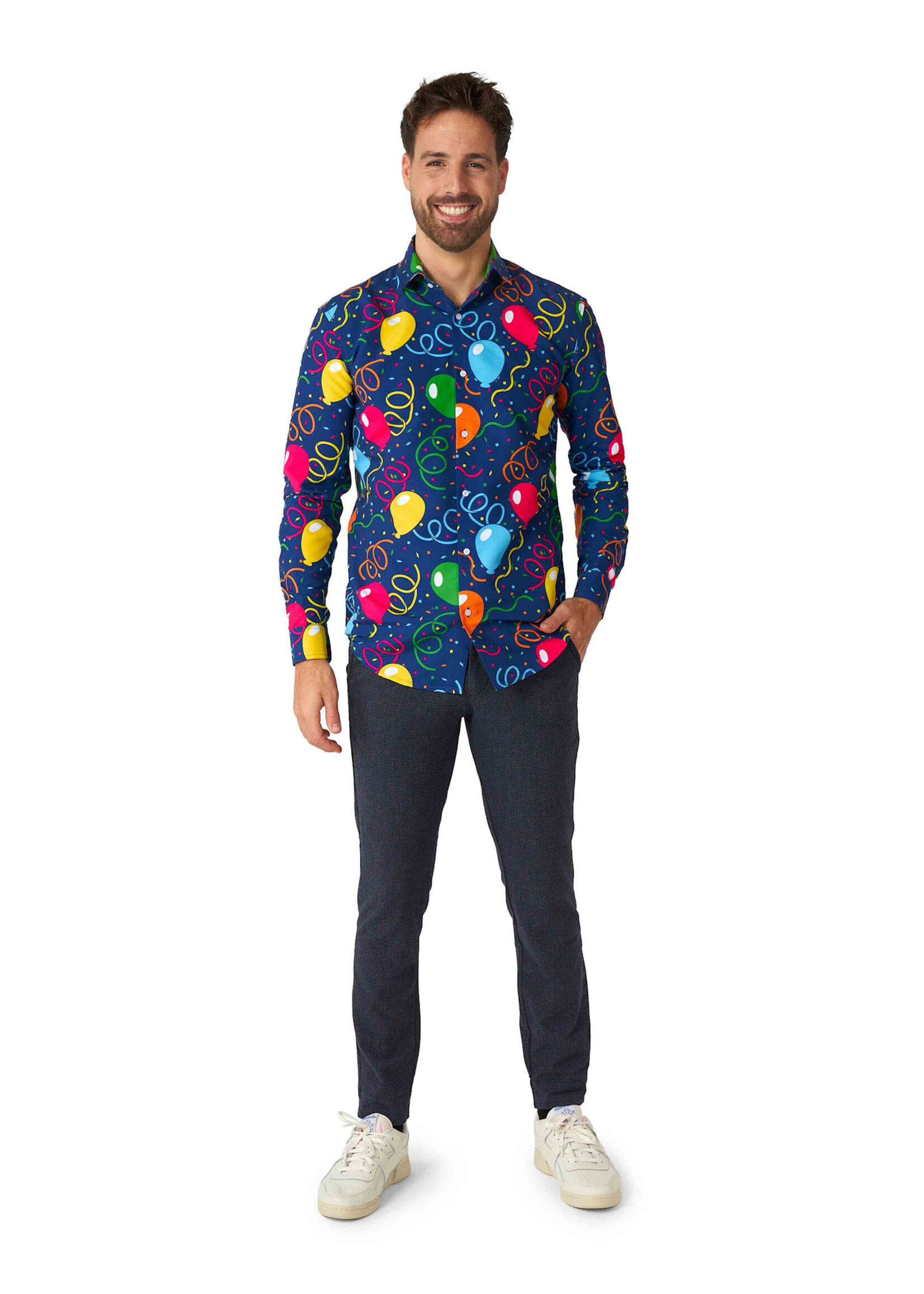 Feestkleding Breda Suitmeister Confetti Balloons heren overhemd