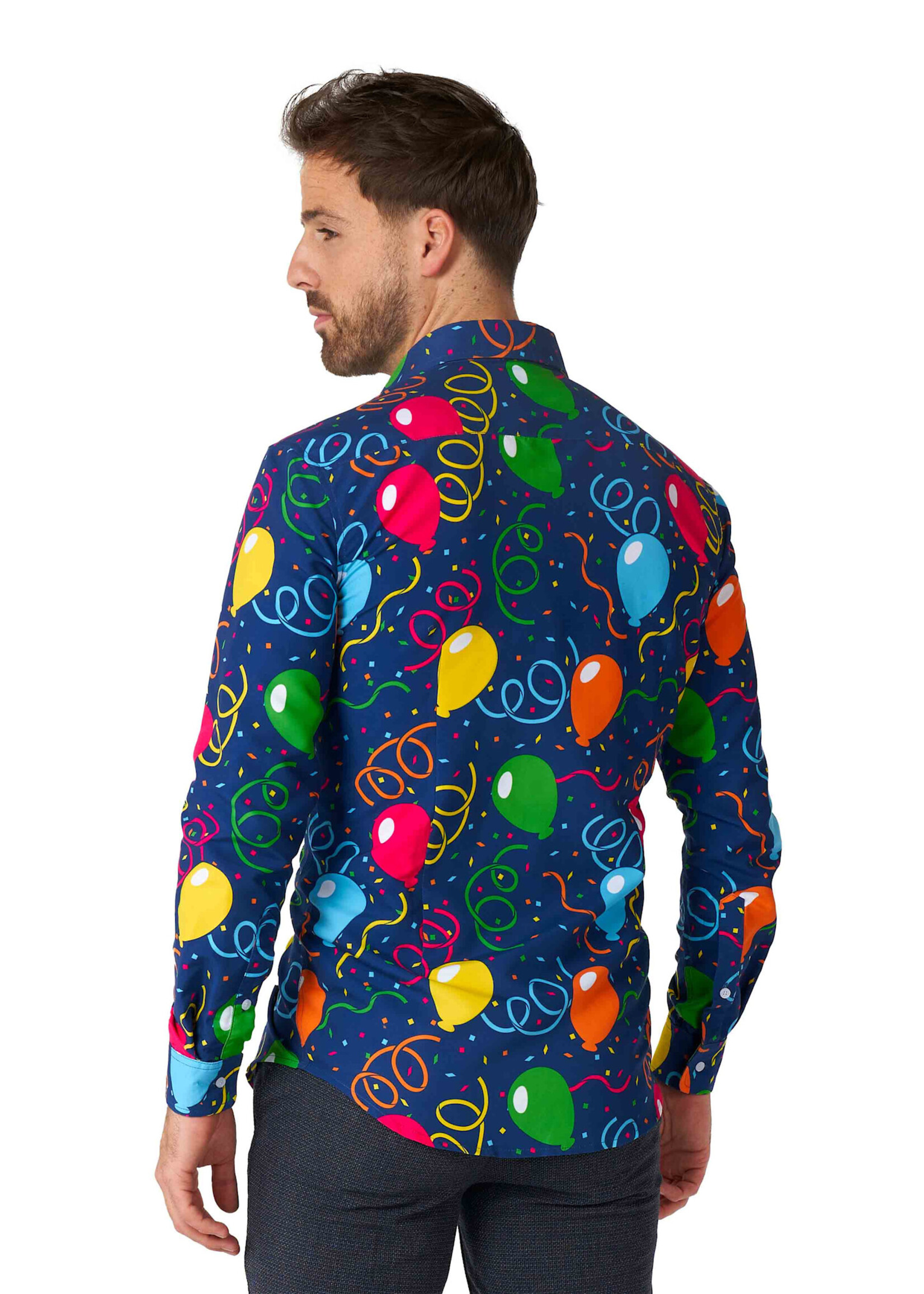 Feestkleding Breda Suitmeister Confetti Balloons heren overhemd