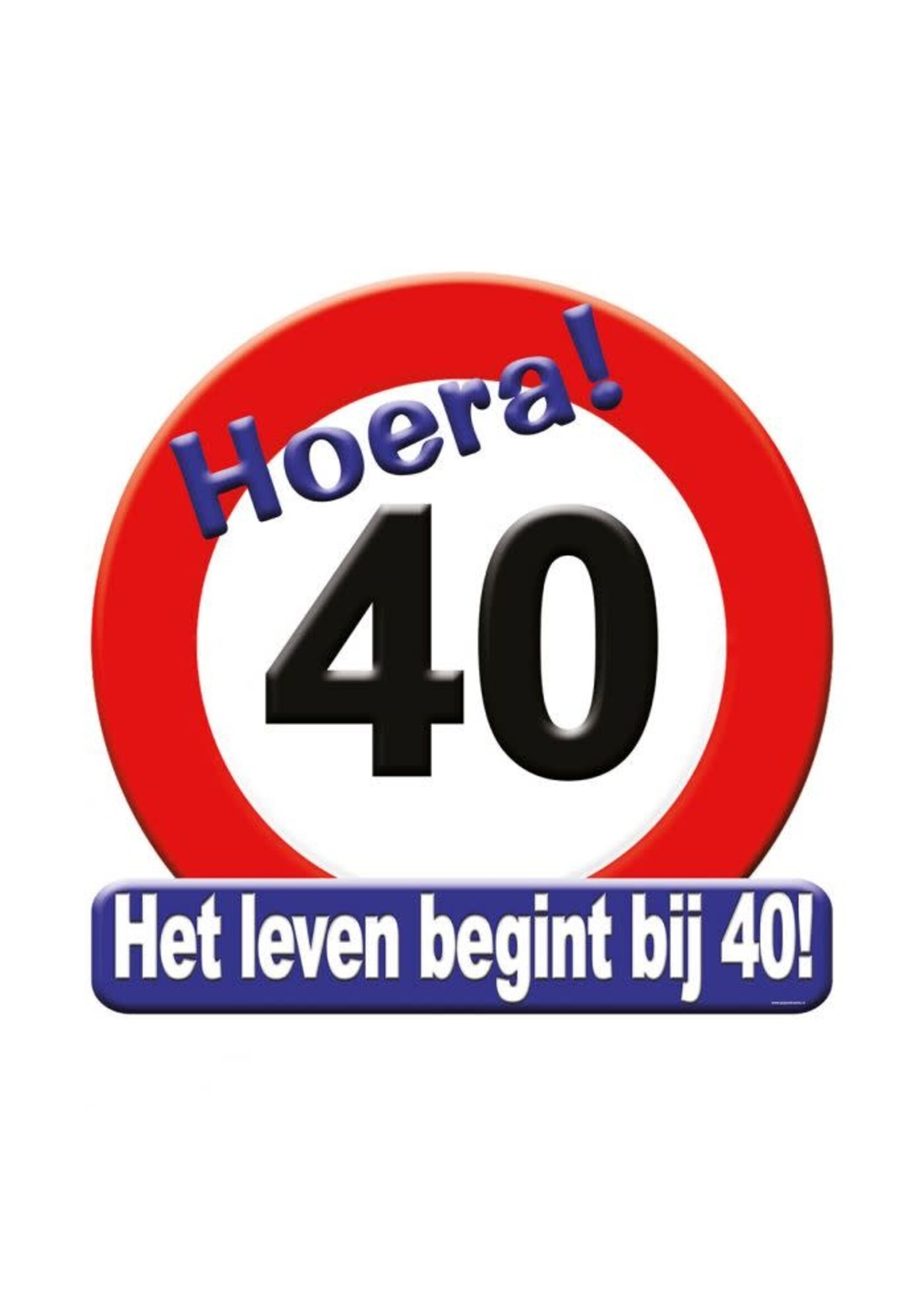 Feestkleding Breda Huldeschild verkeersbord 40