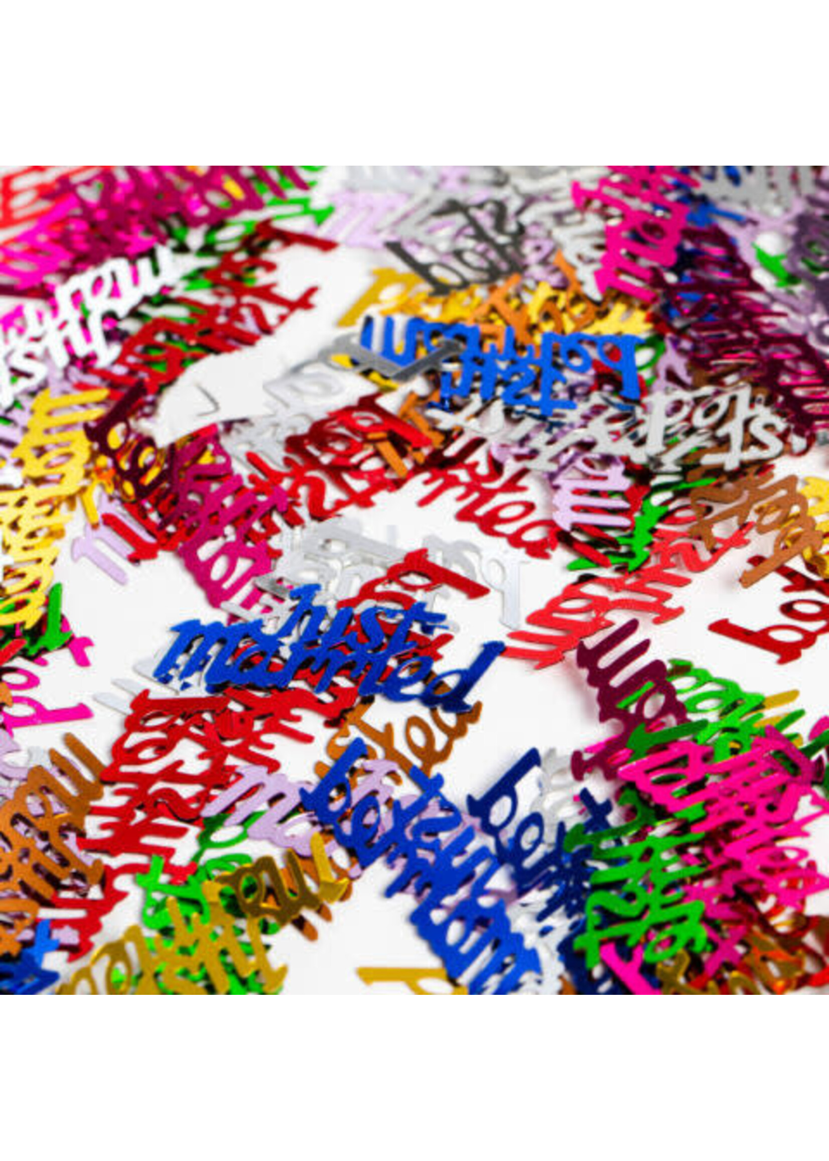 Feestkleding Breda Tafelconfetti Multikleur text “Just Married”