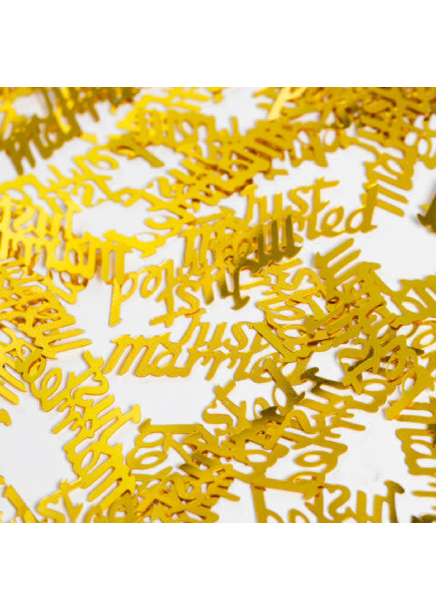 Feestkleding Breda Tafelconfetti Gouden tekst “Just Married”