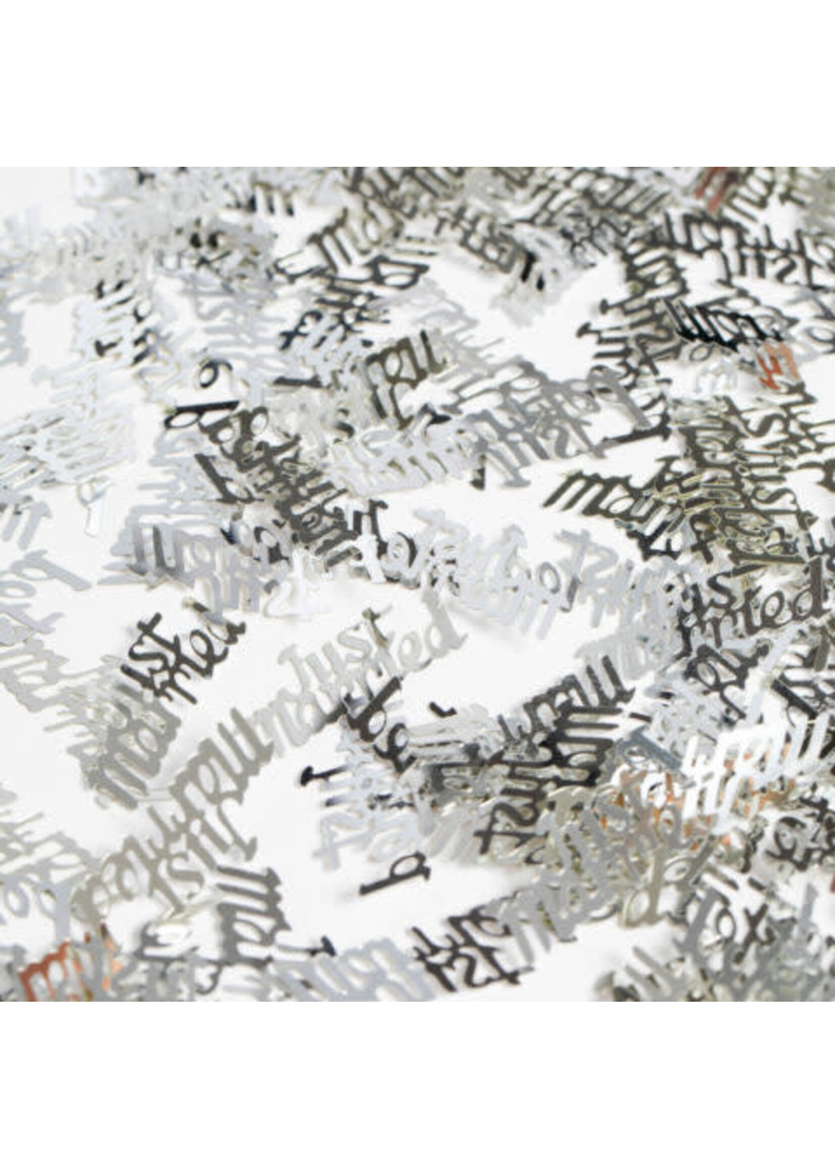 Feestkleding Breda Tafelconfetti Zilveren tekst “Just Married”