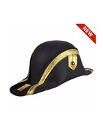 Feestkleding Breda Napoleonshoed '"Basic'' zwart-goud