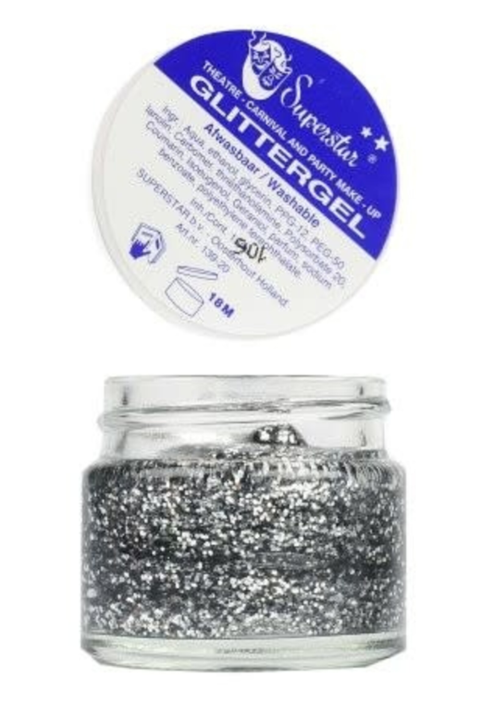 Superstar Gel superstar glitterzilver 15 ml